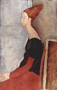 Amedeo Modigliani Portrat der Jeanne Hebuterne in dunkler Kleidung oil painting artist